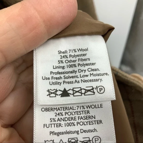 Eddie Bauer wool blend herringbone check double button lined blazer jack… - Picture 8 of 16